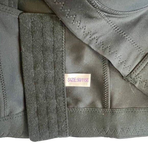 Back Smoothing Full Coverage Bra Size 48/50 E Adjustable Straps Black New - Picture 3 of 8